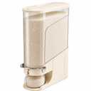 CoveCarol Rice Dispenser 22 Lb, Slim Rice Storage Container with Double Sealing Strip, Press to Dispense Cereal Container Airtight for Kitchen Pantry Organization, (Creamy Yellow-22lb)