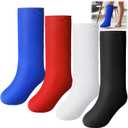 4 Pcs Leg Cast Cover Medium Short Cast Sock Cover Below the Knee Leg Sleeve for Foot Men Women Plaster Stocking Protective (Blue, Red, White, Black)