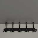 NearMoon Coat Rack Wall Mounted-2 Pack, Heavy Duty Bath Towel Hooks Stainless Steel Robe Hooks Holder, Metal Coat Hook for Towel Coat Hat Key Bathroom Bedroom Hotel Entryway (5 Hooks, Matte Black)