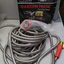 Stainless Steel Garden Hose 50ft, Heavy Duty Water Hose with 10 Functional Nozzles, No Kink, Lightweight and Flexible, Strong and Durable, Suitable for Outdoor,Yard and Lawn