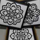 Kathfly 3 Pieces 3D Vintage Black Floral Wall Art, Wooden Framed Boho Wall Decor Dark Textured Farmhouse Ready-to-hang Gift Set for Bathroom Bedroom Office