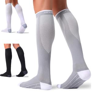 FITRELL 3 Pairs Compression Socks for Women and Men 20-30mmHg-Circulation Support Socks L/XL