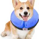Inflatable Dog Cone,Adjustable Recovery Collar for Dogs After Surgery,Prevent from Biting & Scratching,Not Block Vision (M, Blue) (M-Neck 10''- 14'', Blue)