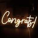 Nordstylee LED Congrats Neon Sign Word Light Up Signs for Congratulations Graduation Ceremony Celebration Party, Home,Bar,College,Hotel,Restaurant,Cafe Decoration Graduation/Grad Gift (Warm white)