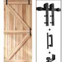 6 FT Sliding Barn Door Track and Handle Hardware Kit, Straight Pulley,Slide Smoothly Quietly,Easy Install (6FT Track Kit for 30"~36" Wide Single Door)