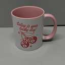 Trendy Pink Cherry Coffee Mug Gifts for Women Girls, Retro Magic 8 Ball Ceramic Coffee Mug, Preppy Coffee and Tea Mug, 11oz Ceramic Cup Pink