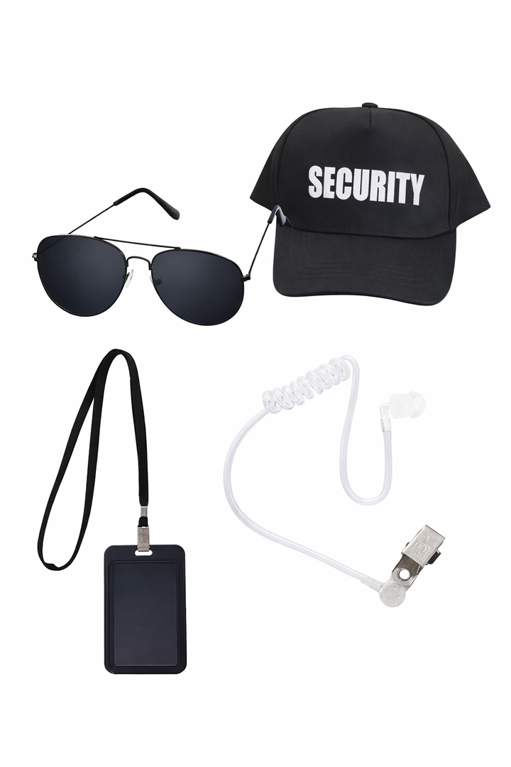4 Pieces Special Agent Secret Security Guard Costume Accessories Set