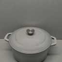 Mueller 6 Quart Enameled Cast Iron Dutch Oven, Heavy-Duty Casserole and Braiser Pan with Lid and Knob, Safe for All Cooktops (Gray)