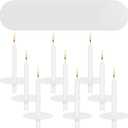 MTLEE 50 Set Church Candles with Drip Protectors, Shabbat Vigil Votive Memorial Pillar Candles for Devotional Vigil Service, White, Unscented, 0.47 D x 4.72 H