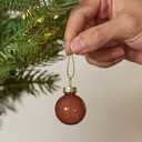 WDS WONDROUS Brown Christmas Ball Ornaments Glass Set of 24  1.18 Xmas Ornament Balls, Small Christmas Tree Hanging Decorations for Wedding Party Autumn Winter Holiday Decor