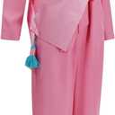 LILLIWEEN 70s 80s Disco Outfits for Women Hippie Disco Costume Movie Pink Flare Pant Halloween Set (X-Large, Type 1)