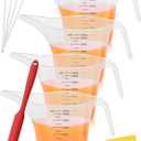 4 Pack 1500ml/50oz Long Spout Funnel Pitcher with Stirring Rods  Measuring Cups for Resin, Paint, Epoxy, Crafts, Soap Making, Durable and Easy to Pour, Great for Mixing, Measuring, Transfer Tasks