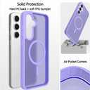 3 x for Samsung Galaxy S24 FE Case Compatible with MagSafe Slim Thin Hard PC Translucent Frosted Rugged Drop-Proof Shockproof Protective Case for Samsung Galaxy S24 FE (Purple)