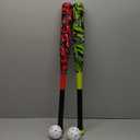 Bat & Ball Set - Graffiti Plastic Bat & Ball Homerun Set- David Ortiz Backyard Baseball Set for Youth, Kids, Teenagers, Adults (Red/Volt)