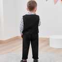 WESIDOM Toddler Boy Clothes Suit Formal Dress Shirt+Bowtie+Vest+Boutonniere+Suspender Pants Boys Gentleman Outfits Set, 5-6T