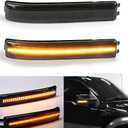2x Smoked Lens Sequential Amber Full LED Side Mirror Marker Lights Compatible With 2009-2014 Ford F150 , 2010-2014 SVT Raptor, Replace OEM Amber Bulb-Less Reflectors