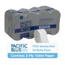 Pacific Blue Ultra Coreless Toilet Paper Refill by GP PRO (Georgia-Pacific), 11728, 1700 Sheets Per Roll, 24 Rolls Per Case, White