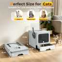 Covered Enclosed Stainless Steel Cat Litter Box,Top Lid with Door(Dog Proof Cat Litter Box),Includes Litter Scoop, Odorless Design, Large Capacity Suitable for Kitten,Medium Cats