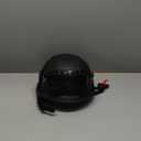 Helmet Half Shell German Motorcycle Helmet with Cycling Glasses - DOT Approved (Large, Light Black)