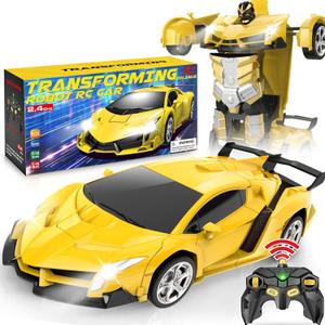 Dolanus Remote Control Car - Transform Robot RC Cars, Toys for Ages 5-7, Kids Toys, 4 Year Old Boy Toys, Toys for 3 - 12 Years Old Boy, Gifts for Boys Kids Toddlers Birthday (Yellow and Black)