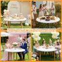 BDDC Fitted Round Table Cover - Fits 45"-56" Diameter Round Tables, Stretchy Spandex White Tablecloth, Washable & Wrinkle-Resistant Tablecloth for Indoor/Outdoor Picnics, Patios & Events