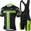 INBIKE Cycling Jersey Mens Set Reflective Breathable Biking Outfit Quick-Dry Bib Bicycle Jersey with 3D Padded Shorts (Small)