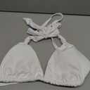 Women Triangle Bikini Top Only 2025 String Halter Sexy Swimsuit Bathing Suit Top White Small