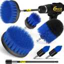 Holikme 6Pack Drill Brush Power Scrubber Cleaning Brush Extended Long Attachment Set All Purpose Drill Scrub Brushes Kit for Grout, Floor, Tub, Shower, Tile, BathroomScrub Brush Blue