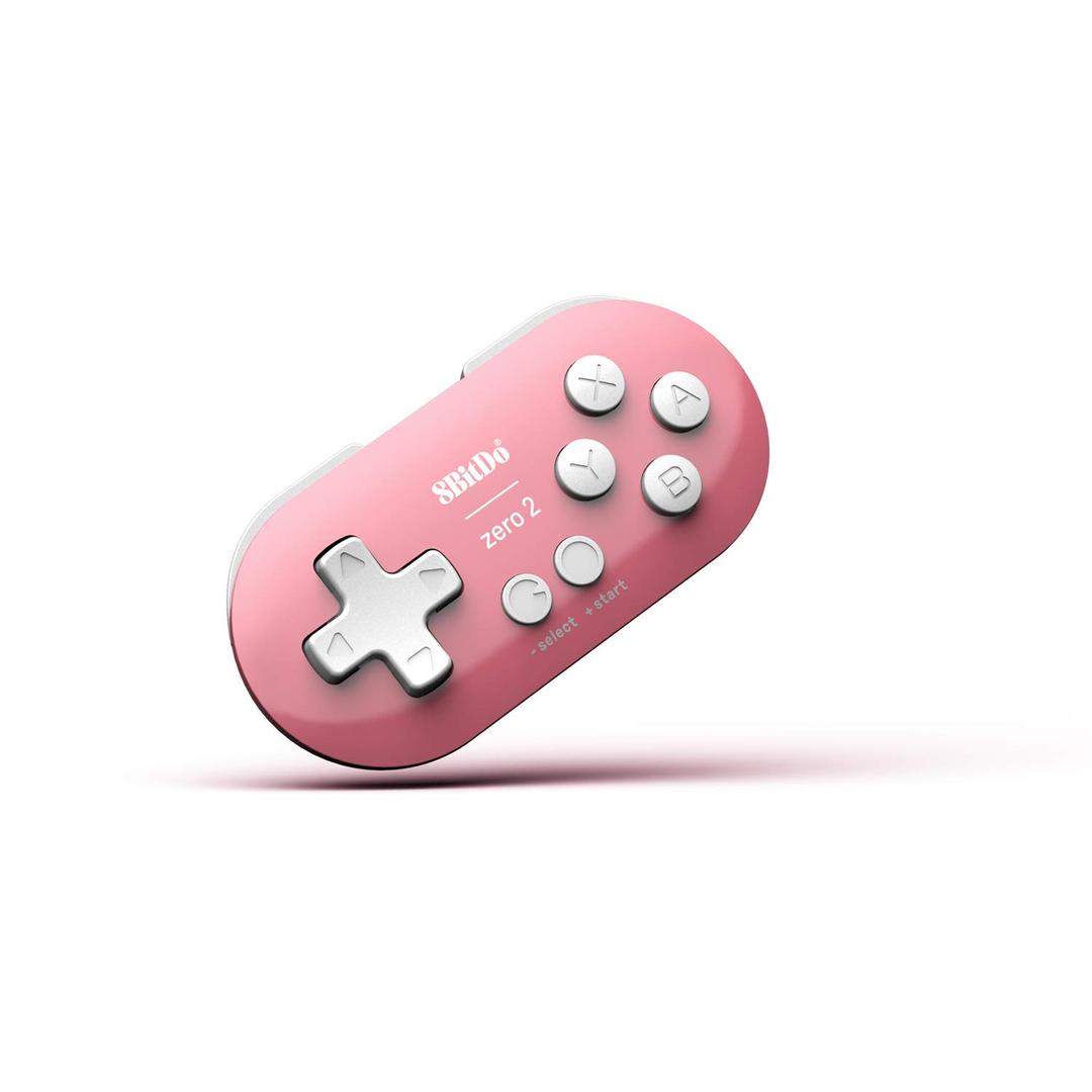 8Bitdo Zero 2 Bluetooth Gamepad Keychain Sized Mini Controller for Switch, Windows, Android, macOS & Raspberry Pi(Pink Edition) - Nintendo Switch, Pink