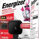 Energizer Smart 2K QHD Security Camera, Wired Indoor 2.4Ghz Wi-Fi Camera, 2-Way Audio, Night Vision, Motion Detection & Instant Alerts, App Control, Cloud & Micro SD Storage, Foldable for Privacy (Black)