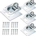 Lonffery 4 Pack Recessed D-Ring Tie Down Anchors (6,000 lb. Capacity), Heavy Duty Kit for Trailer or Deliveries