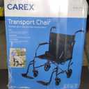 Carex Transport Wheelchair With 19 inch Seat, Folding Transport Chair with Foot Rests, Foldable Lightweight Wheelchair Foldable for Storage and Travel