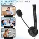 Kathfly Headset with Microphone Black Stereo Headphones Adjustable Office Conference Headphones with 3.5mm Plug for Adult Mobile Phone Tablet Business Call Center(20 Pcs)