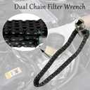 Automotive Oil Filter Chain Wrench Adjustable Oil Fuel Filter Chain Wrench Double Chain Sleeve Type Oil Filter Wrench Pipe Fittings Tools Spanner