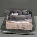 Recliner Loveseat Covers with Console,6-Piece Stretch Geometric Strokes Jacquard Reclining Chair Slipcovers,Seamless Furniture Protector,Soft Breathable Couch Cover,Medium Gray