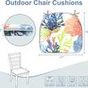 LVTXIII Set of 4 Outdoor Chair Cushions for Patio Furniture, Water Repellent Patio Chair Cushions 17"x16" with Ties, U-Shaped Dining Chair Pads for Garden Kitchen Use, Seascape Coral