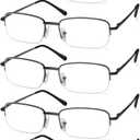 NOVIVON Pack Reading Glasses Men/Women, Eyeglasses, Blue Light Readers for Men/Women, Computer Eye Glasses, Cheaters (Gunmetal*5)