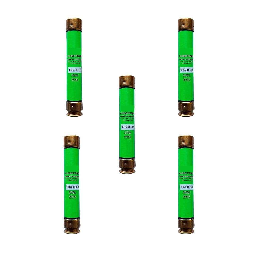 5-Pack New FRS-R-2 FRS-R-2A 600Vac Time Delay Fuse,FRS-R-2 AMP Class RK5 Cartridge Fuses