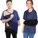 Inspired Comforts Unisex Post Surgery & Rehab Dual Access Crew Neck Snap Shirt Large