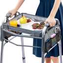 BAGSFY Upgraded Clear View Walker Tray for Seniors Universal Folding Walker Table with Cup Holder & Side Pocket | Hard Top Lightweight Walker Accessory, Tool-Free Installation, Fits Most Walkers