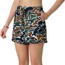 IWOLLENCE Women's Checkered Shorts Elastic Waist with Drawstring Plaid Short Pants Beach Summer with Pockets (Blue, M)