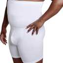 QORE LOGIQ Tummy Control Shapewear Compression Shorts, Waist Compression, Mens Shapewear Tummy Control, Girdles for Belly Fat & Shapewear for Men, White 4XL