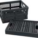 Ggbin 16 Liter Folding Plastic Containers, Grey Plastic Crate, 2 Packs