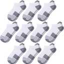 Comfoex 10 Pairs Boys Socks Ankle Athletic Socks For Boys 4-7 7-10 10-12 Years Old With Cushioned Sole (White 10 Paris)