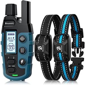 Bousnic Dog Shock Collar 2 Dogs (5-120Lbs) - 3300 ft Waterproof Training Collar for Dogs Large Medium Small with Rechargeable Remote, Beep (1-8) Vibration (1-16) and Humane Shock (1-99) Modes