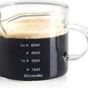 BCnmviku Espresso Glass Measuring Cup Triple Pitcher Milk Cup 75ML Espresso Cups with Handle Espresso Shot Glass with V-Shaped Mouth Clear Accessories Milk Frothing Pitcher (1)