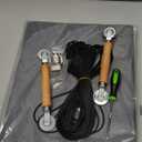 King&Charles Window Screen Door Repair/Replacement Kit, Include Gray Screen Mesh 48"x118"+ 2 Roller+50Ft Spline+8Clips+Hook, 6 in 1 Window Mesh Kit, Steel/Nylon Bearing Roller