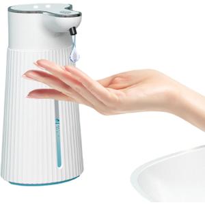 14oz Automatic Soap Dispenser Wall Mounted,2 Gears Adjustable,Touchless Rechargeable Electric Hand Sanitizer Dispenser, Perfect for Commercial or Household Use (Liquid)