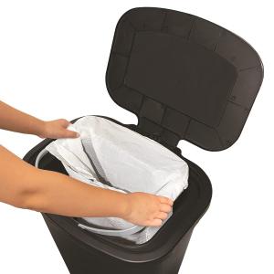 13 Gallon Trash Can, Plastic Swing Top Kitchen Garbage Trash Can, Black