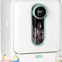 ICUIRE Baby Bottle Washer and Sterilizer and Dryer, 131-167°F High Temperature Sterilize for Baby Stuff, 3.2L Water Tank to Clean Bottles, Pump Part &Pacifiers&Bowl, Newborn Parents One-Hand Operation